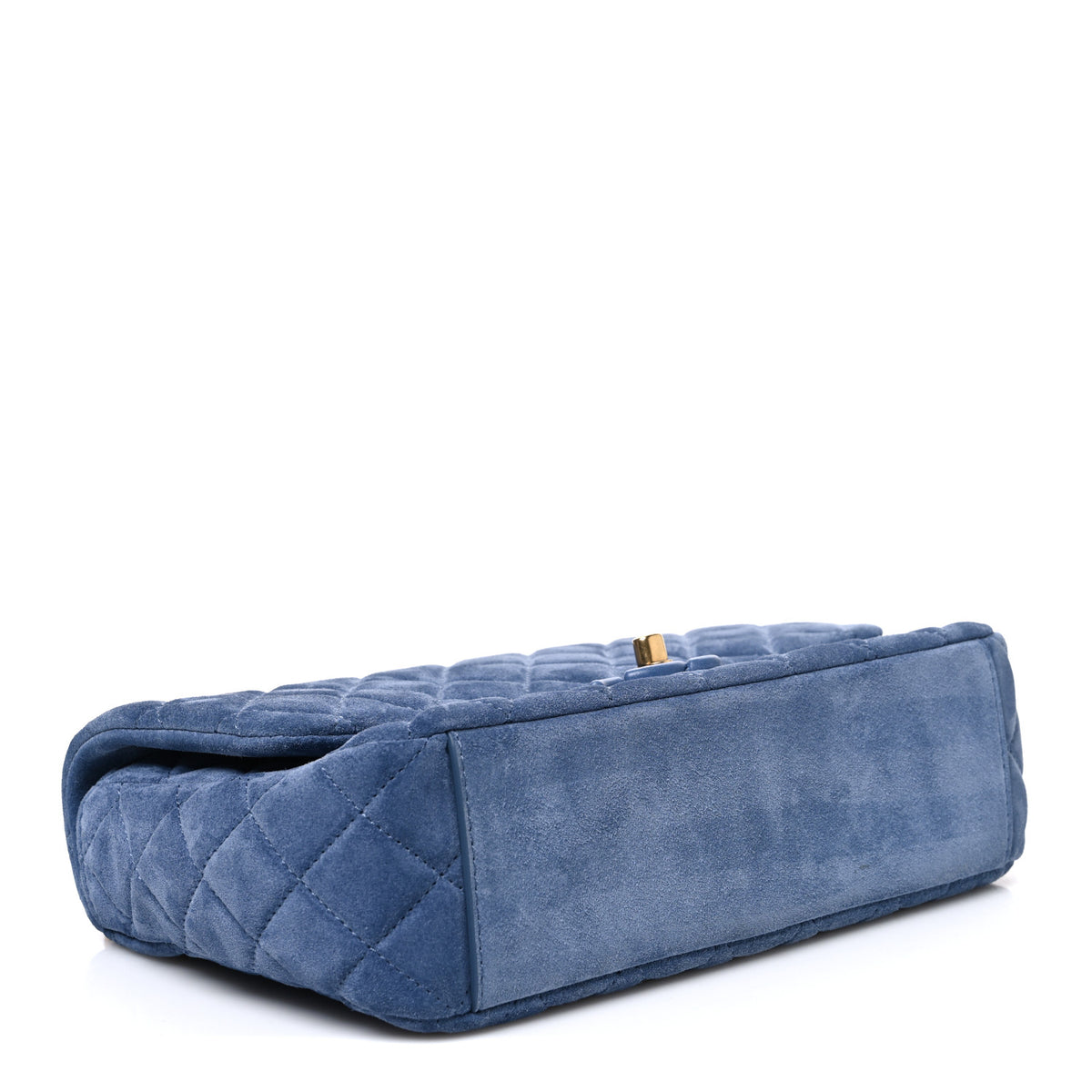 Chanel Suede Quilted Medium Flap Blue 3 of 10