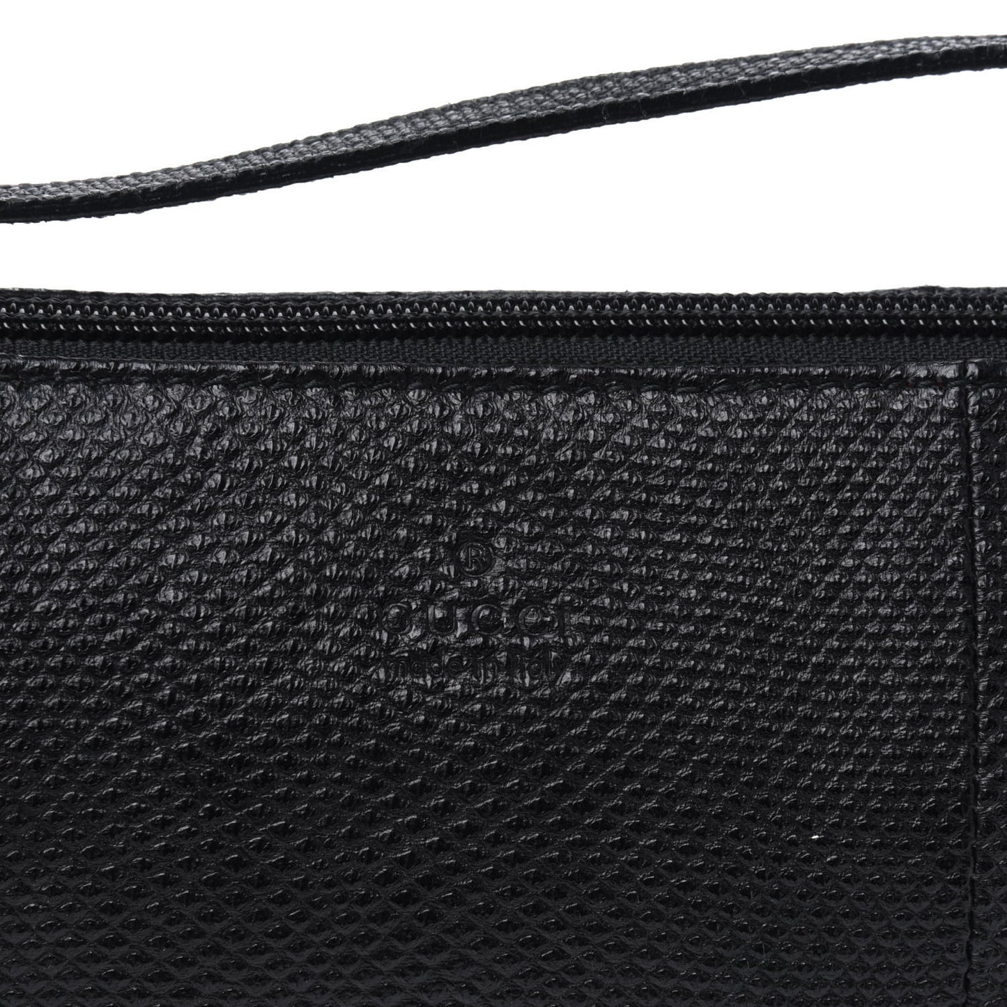 Calfskin Lizard Embossed Boat Pochette Black