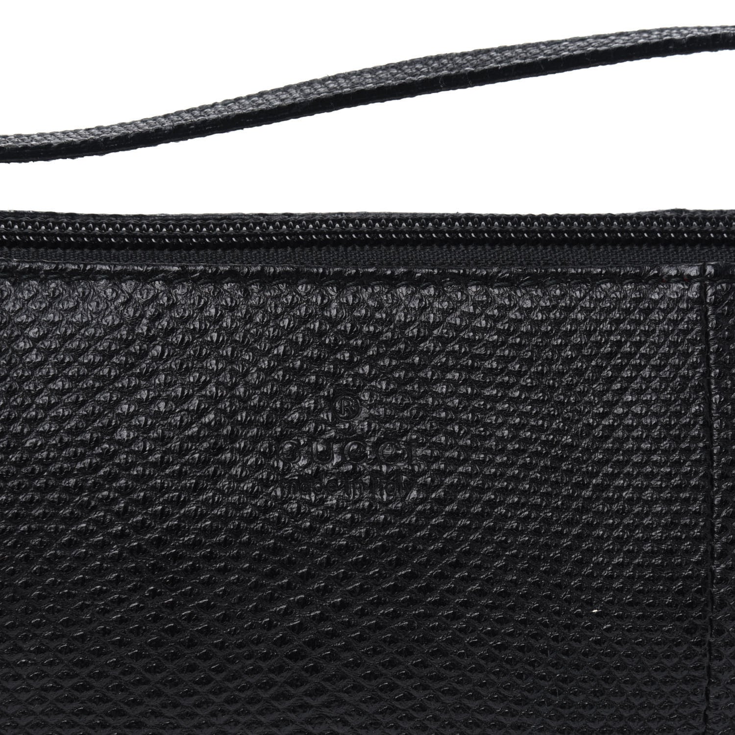 Gucci Calfskin Lizard Embossed Boat Pochette Black 16 of 22