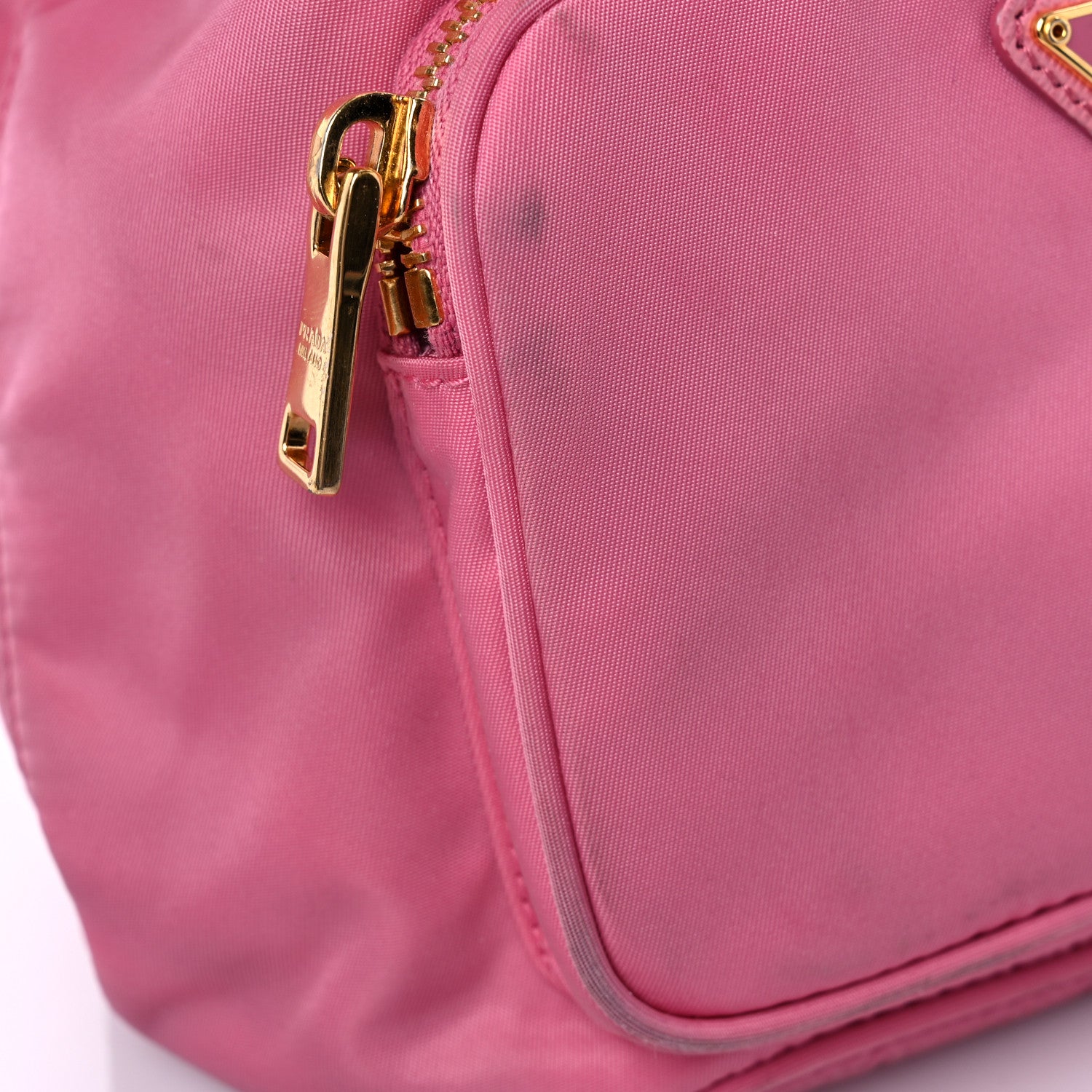 Prada Re-Nylon Saffiano Duet Bucket Crossbody Bag Begonia 13 of 14