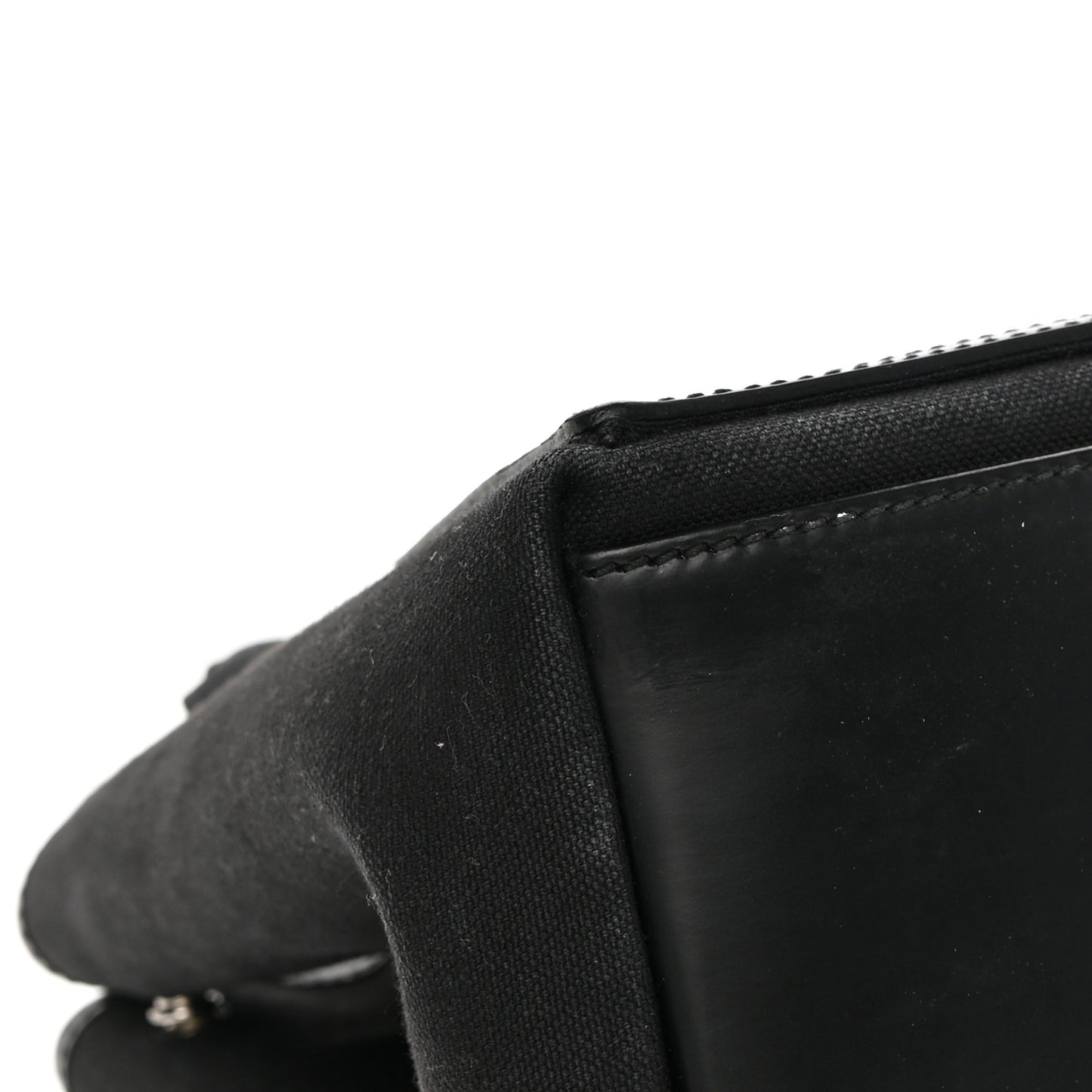 Cotton Canvas Calfskin S Navy Cabas Black
