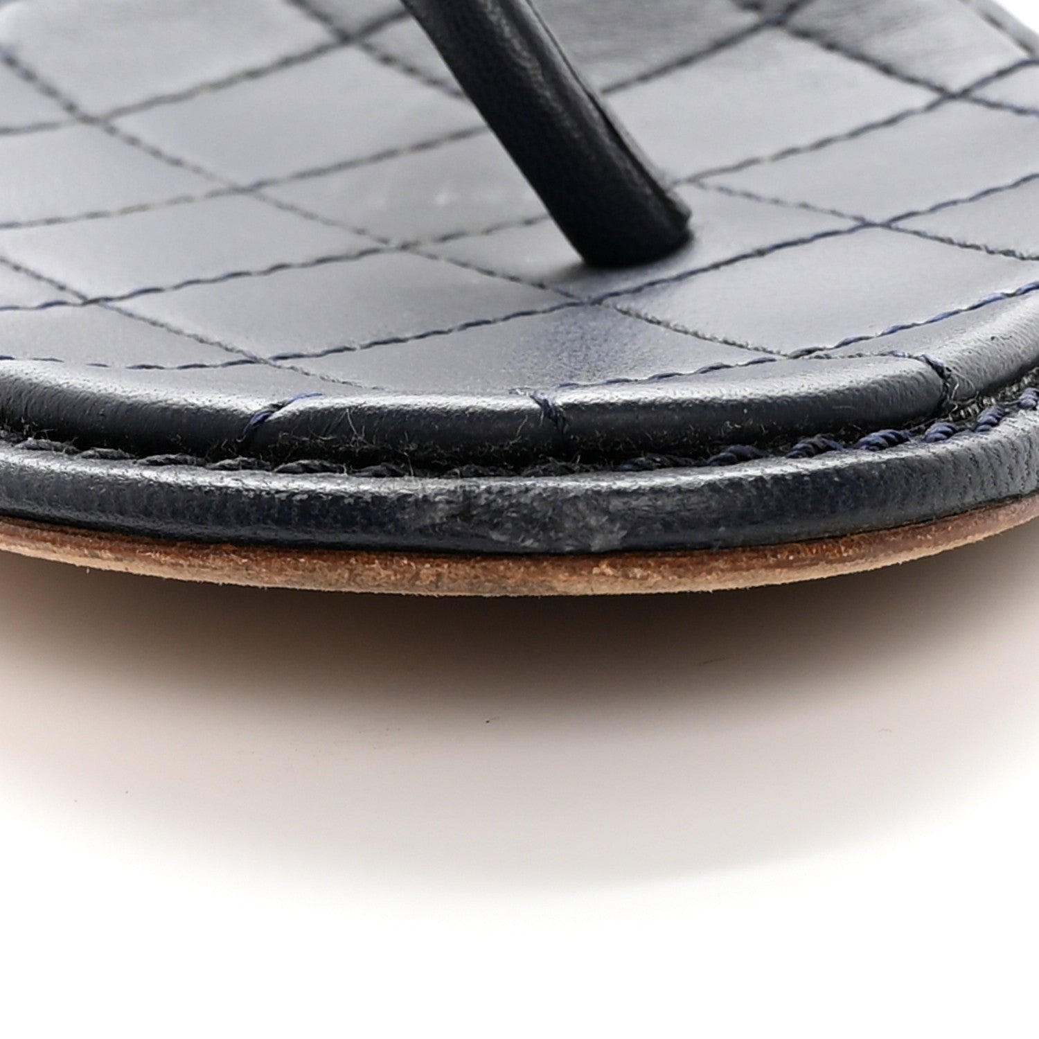 Chanel Lambskin CC Chain Thong Sandals 38.5 Navy 13 of 15