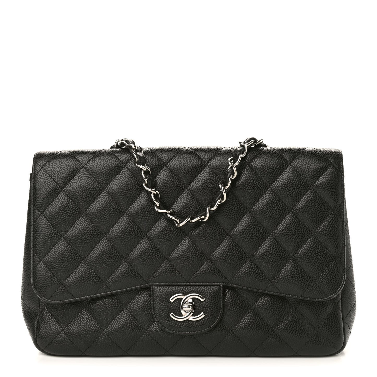Caviar Quilted Jumbo Single Flap Black