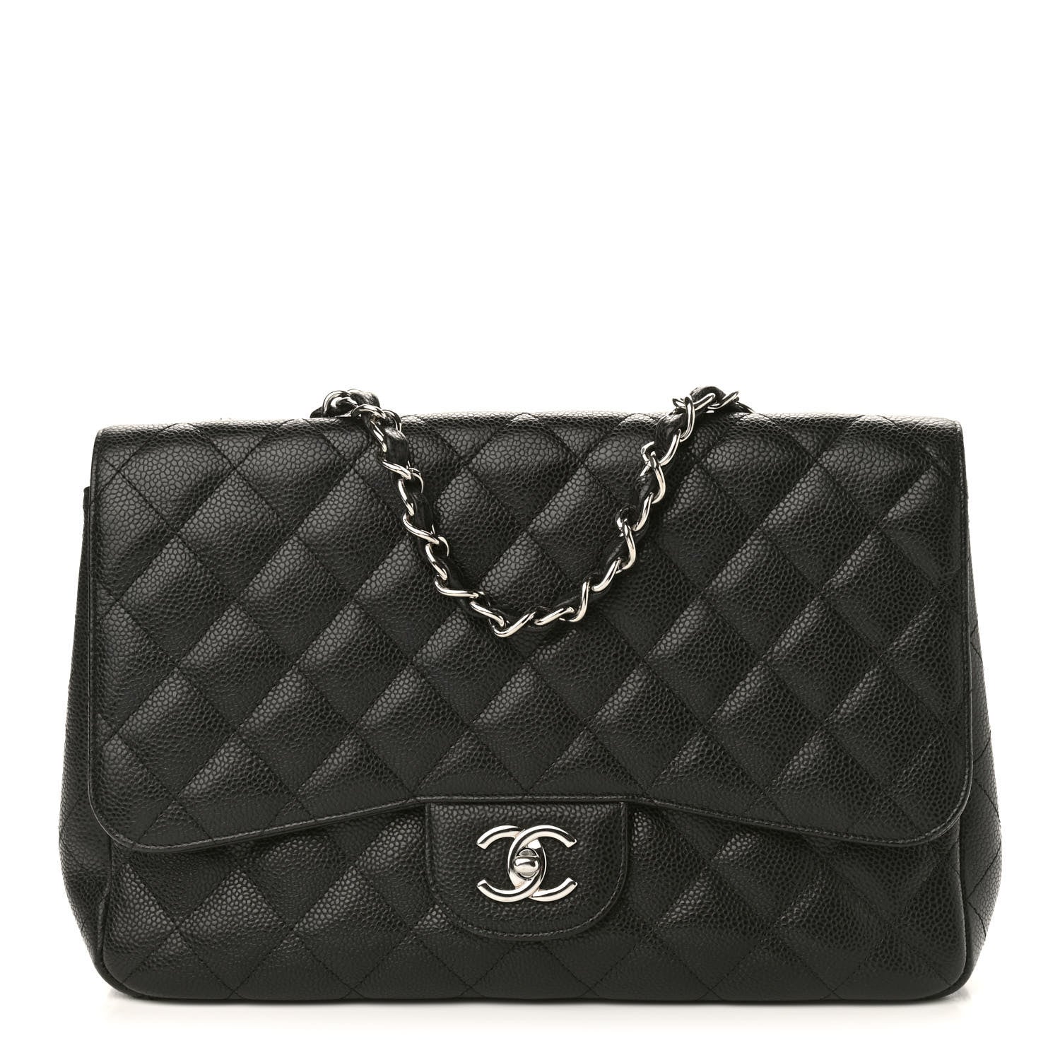 Chanel Caviar Quilted Jumbo Single Flap Black 1 of 9