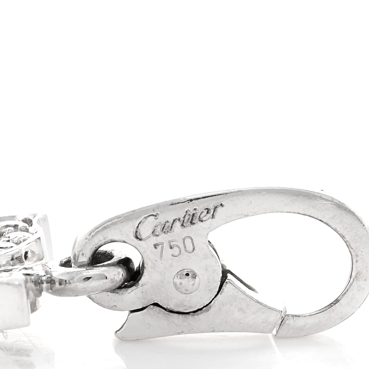 Cartier 18K White Gold Diamond Logo Charm 3 of 3