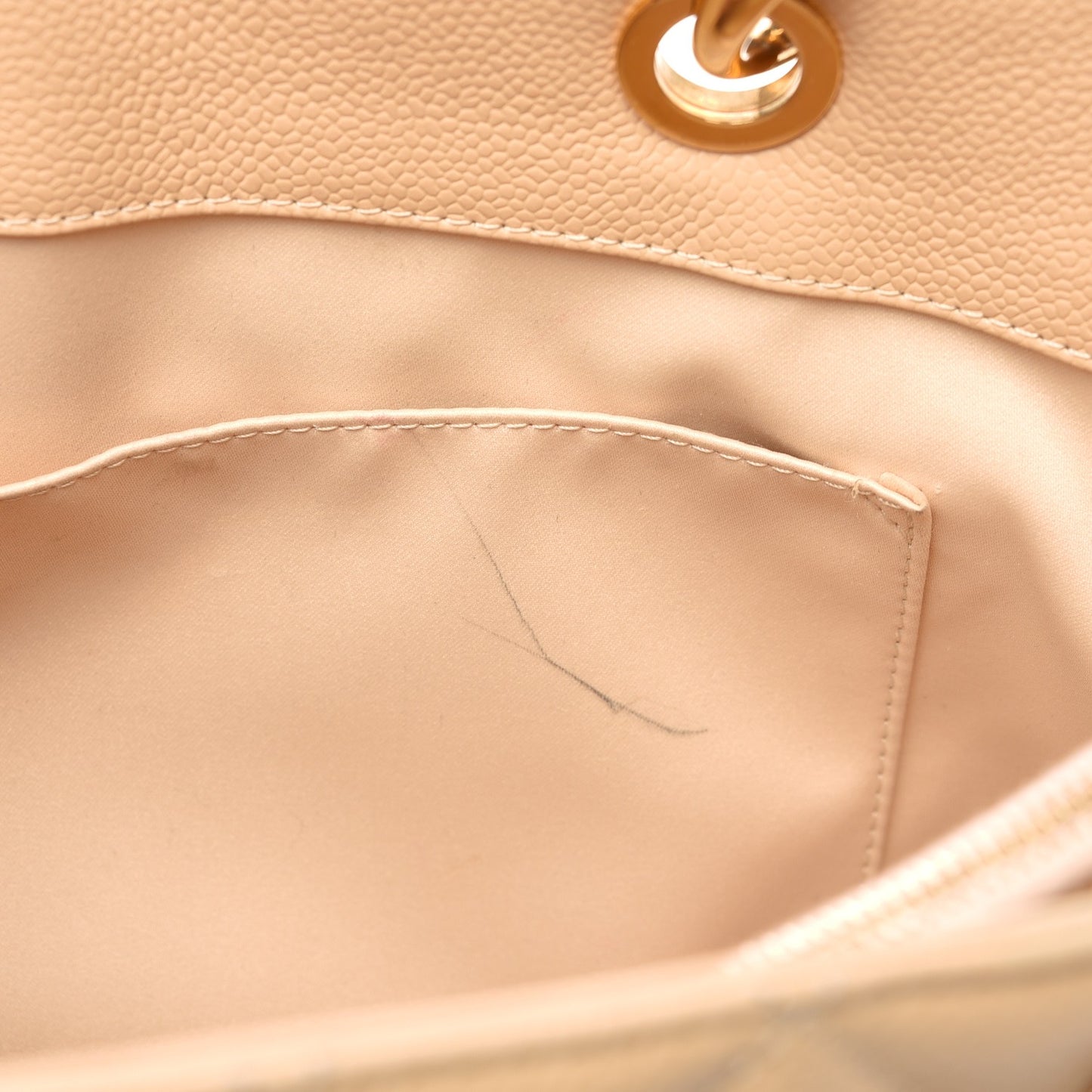 Caviar Quilted Grand Shopping Tote GST Beige Clair