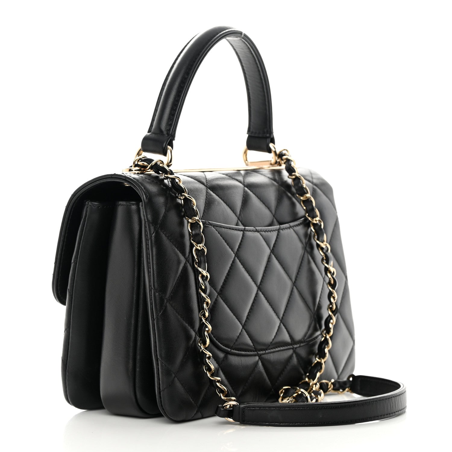Chanel Lambskin Quilted Small Trendy CC Dual Handle Flap Bag Black 3 of 14