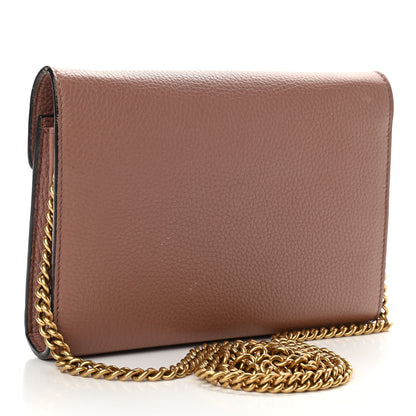Gucci Cellarius Calfskin GG Marmont Chain Wallet Rosy Phard 3 of 13
