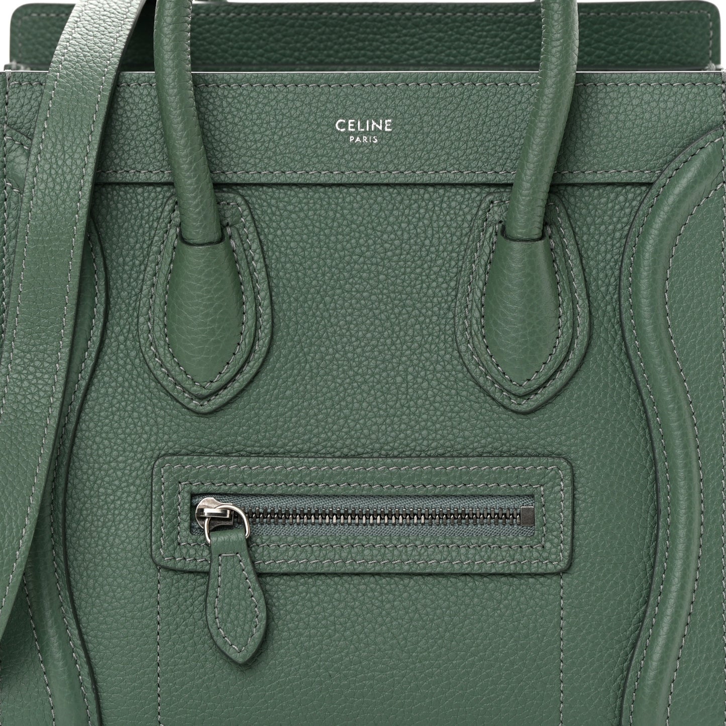 Drummed Calfskin Nano Luggage Celadon