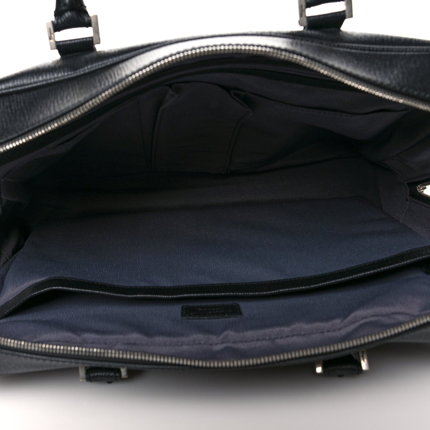 Calfskin Zip Around Briefcase Black