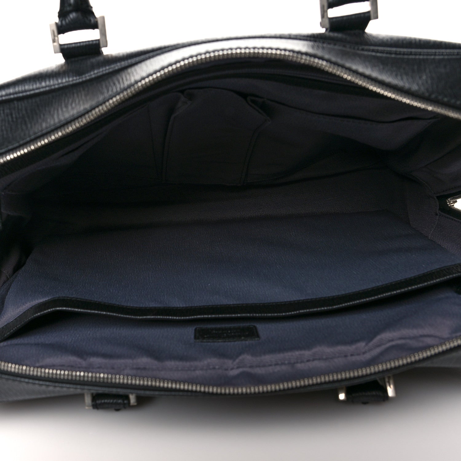 Salvatore Ferragamo Calfskin Zip Around Briefcase Black 5 of 13