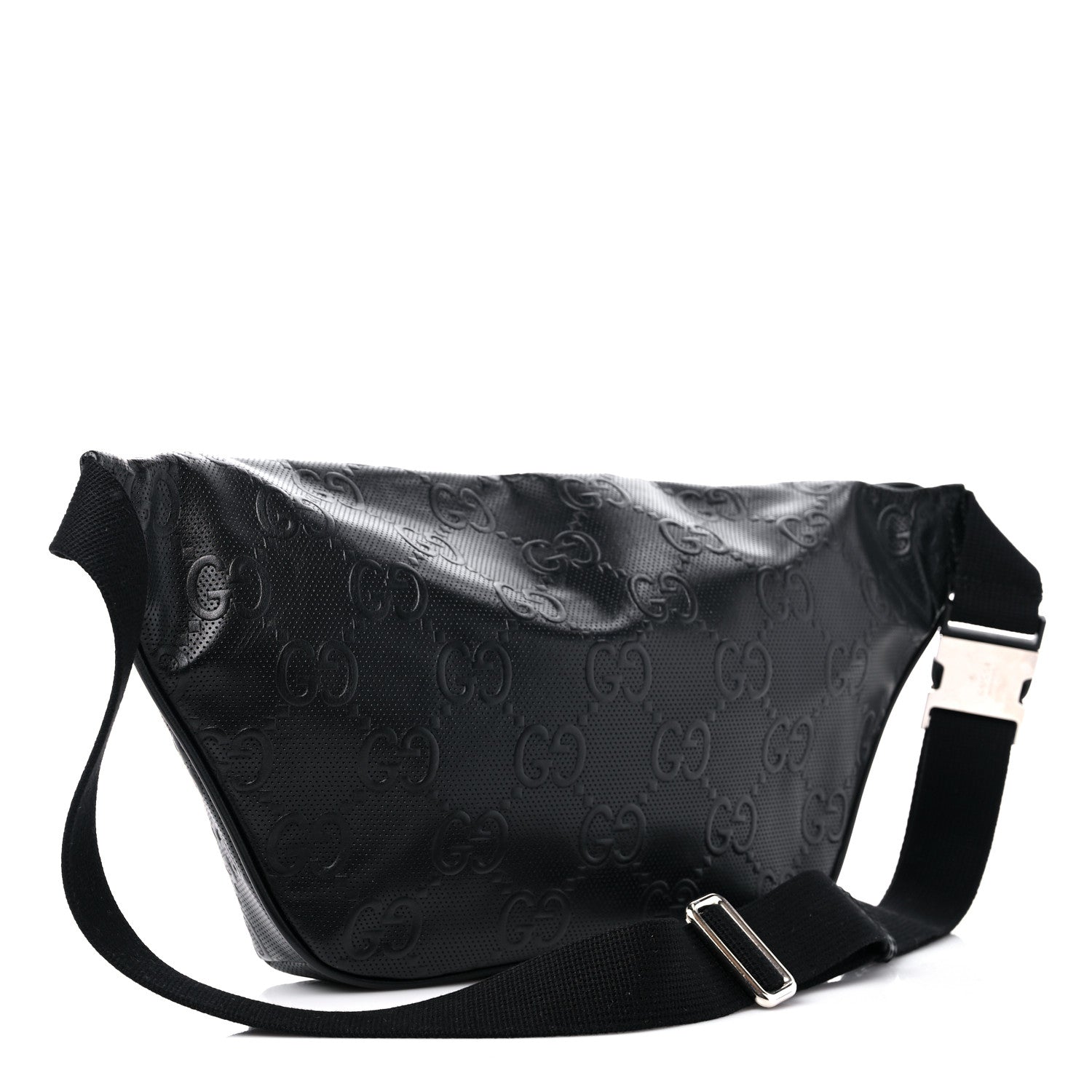 Gucci Calfskin GG Tennis Embossed Pocket Belt Bag Black 3 of 9