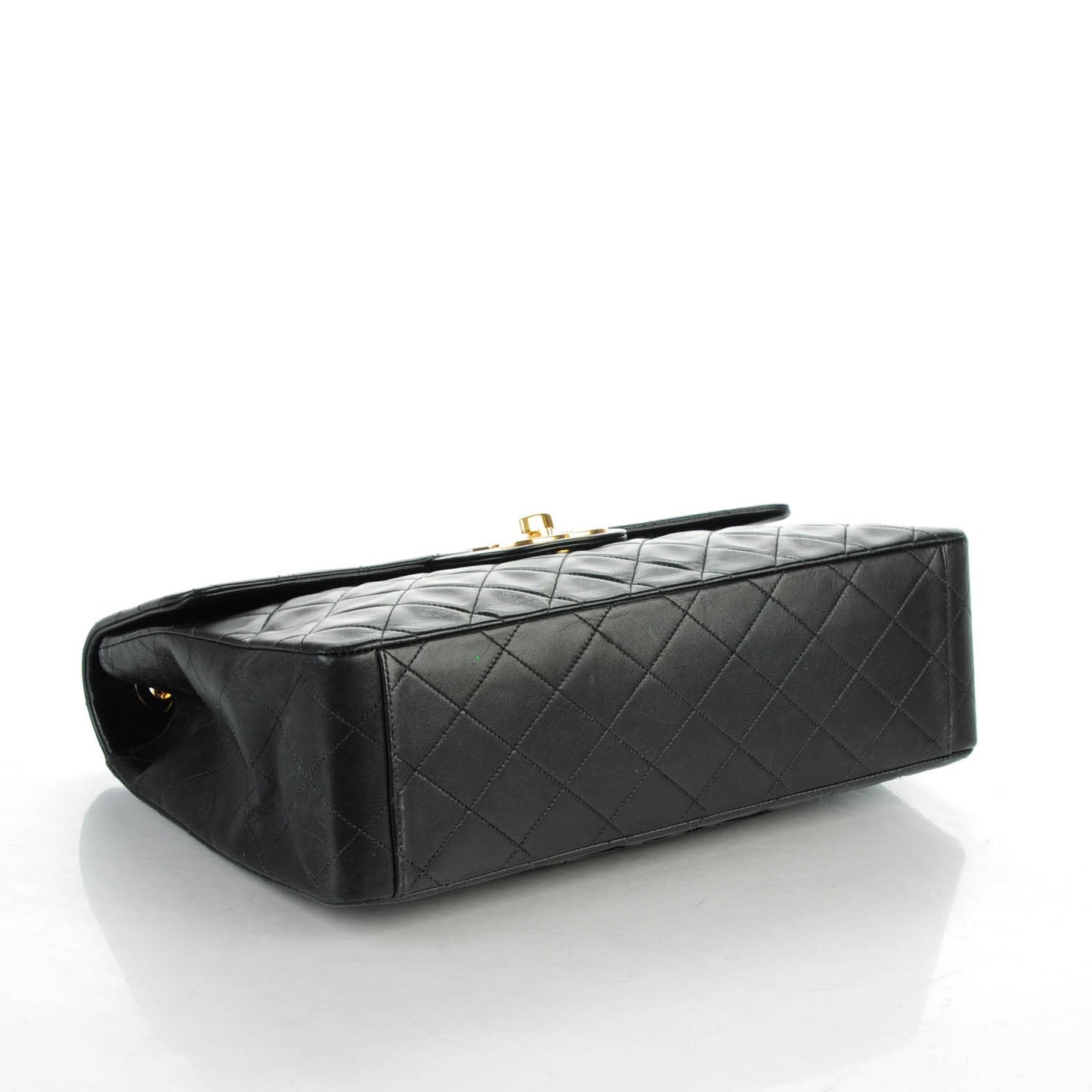 Lambskin Quilted XL Jumbo Single Flap Black