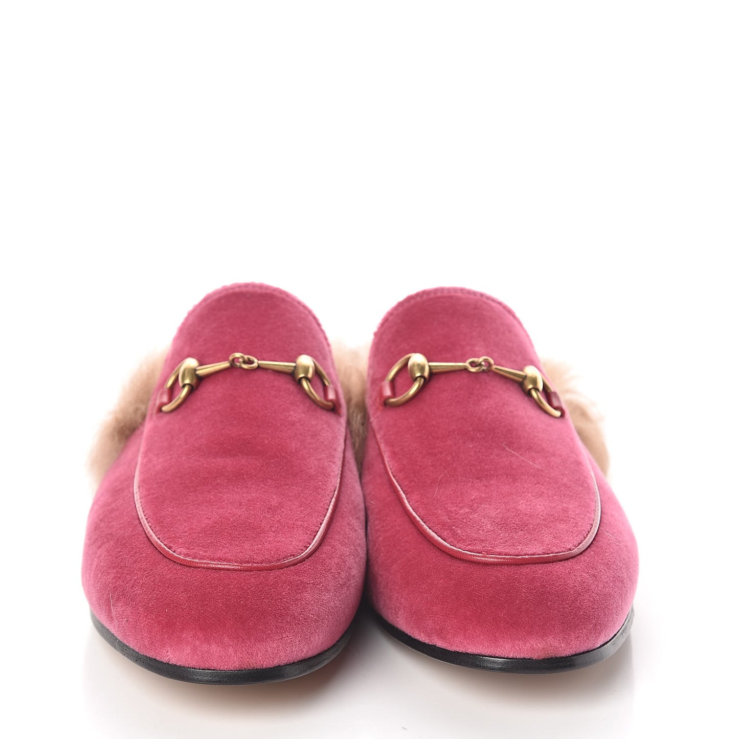 Velvet Fur Womens Princetown Slippers 37.5 Raspberry Rose