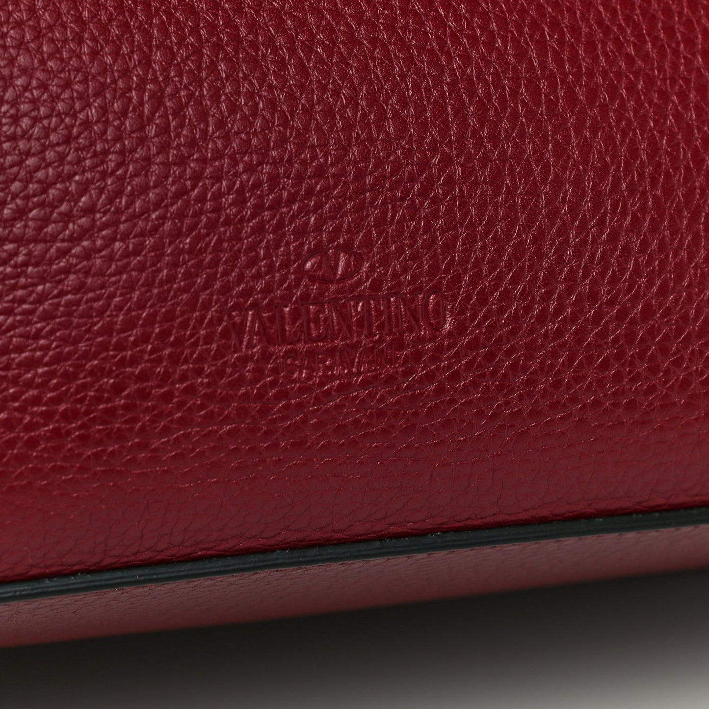 Grained Calfskin Rockstud Shoulder Tote Cerise