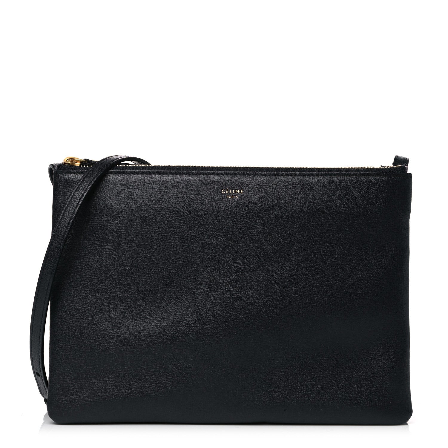 Celine Lambskin Large Trio Crossbody Bag Navy Blue 1 of 14