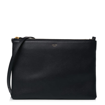 Celine Lambskin Large Trio Crossbody Bag Navy Blue 1 of 14