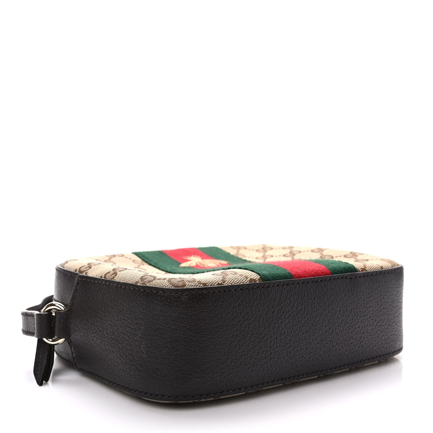 GG Supreme Monogram Web Small Webby Bee Shoulder Bag Dark Brown