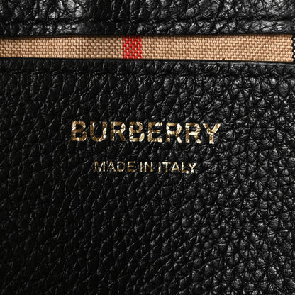 Burberry Coated Canvas Calfskin Vintage Check Medium Note Crossbody Bag Black 6 of 9