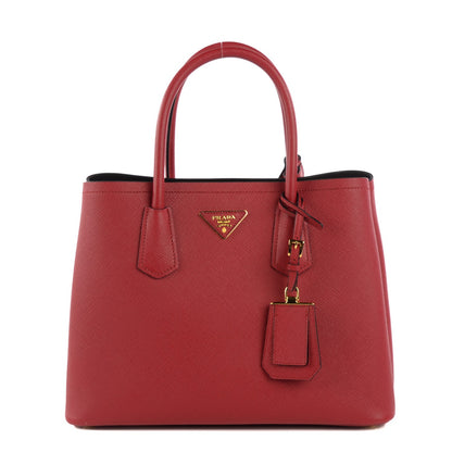 Prada Saffiano Cuir Medium Double Bag Fuoco Black 1 of 10