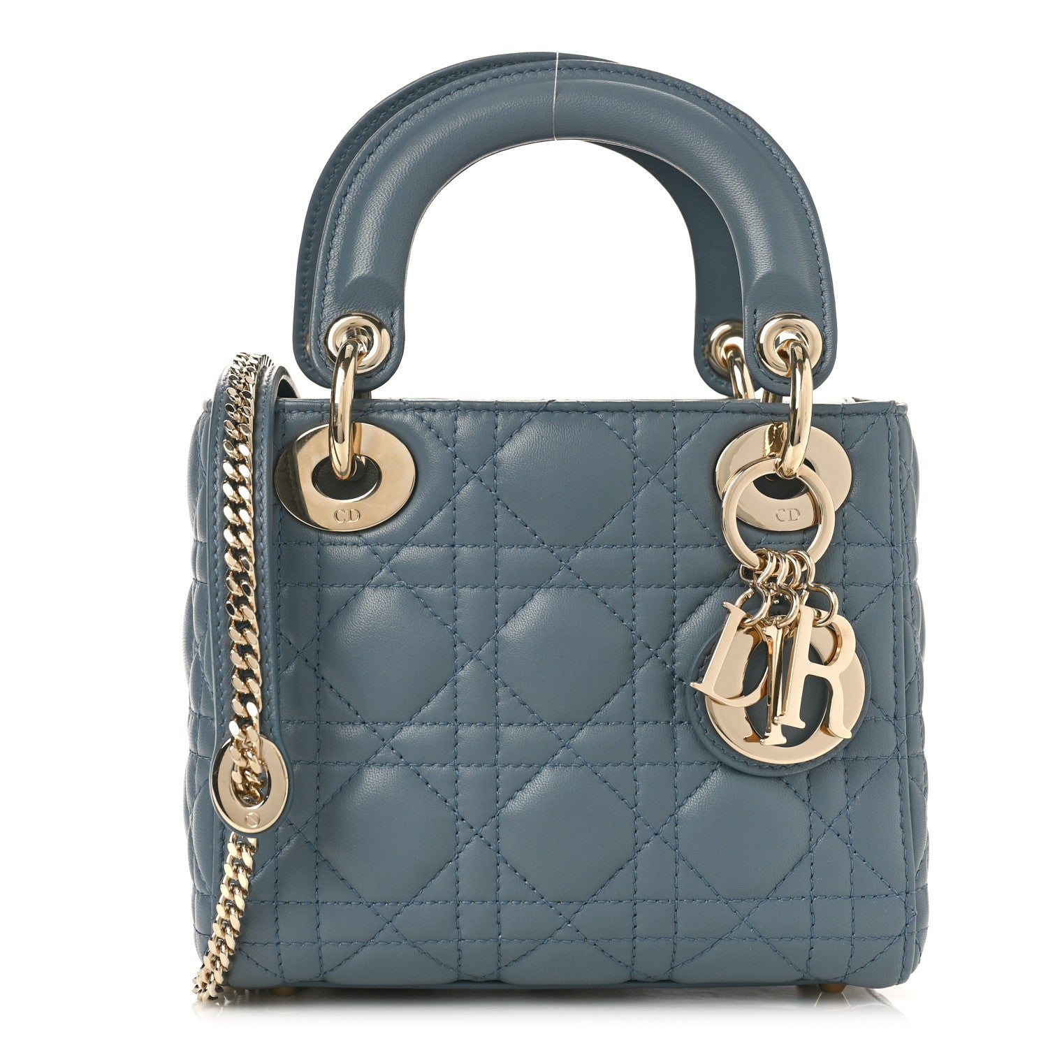 Christian Dior Lambskin Cannage Mini Lady Dior Cloud Blue 1 of 8