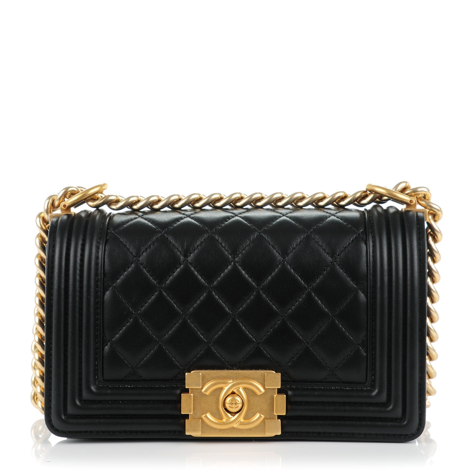 Chanel Lambskin Quilted Small Boy Flap Black 1 of 7