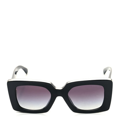Chanel Acetate Pearl Rectangle Sunglasses 5480-H-A Black 2 of 9