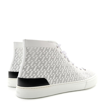 Hermes Perforated Calfskin Mens Clap High Top Sneakers 45 White 4 of 9