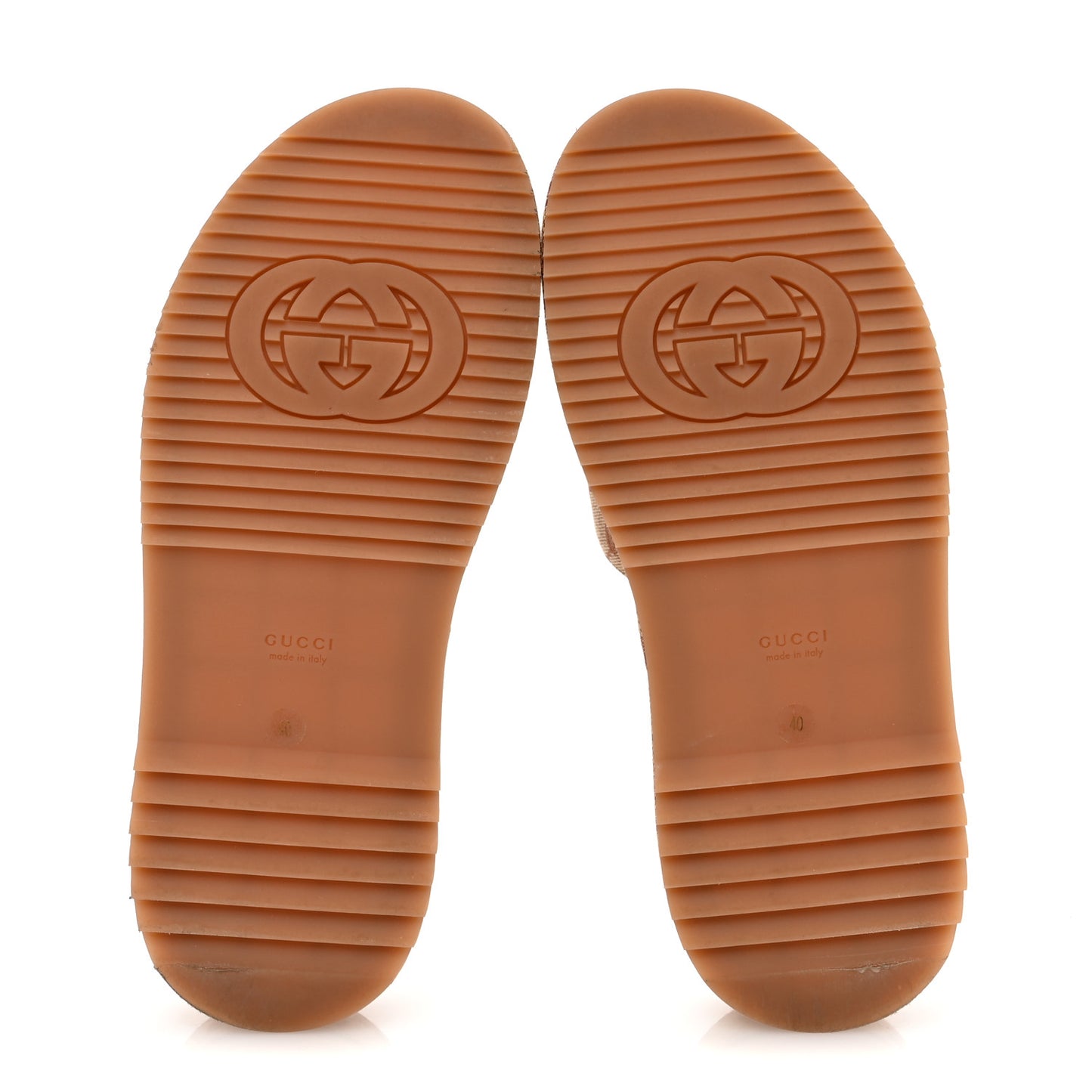 Canvas GG Monogram Angelina Platform Slide Sandals 40 Beige Ruggine