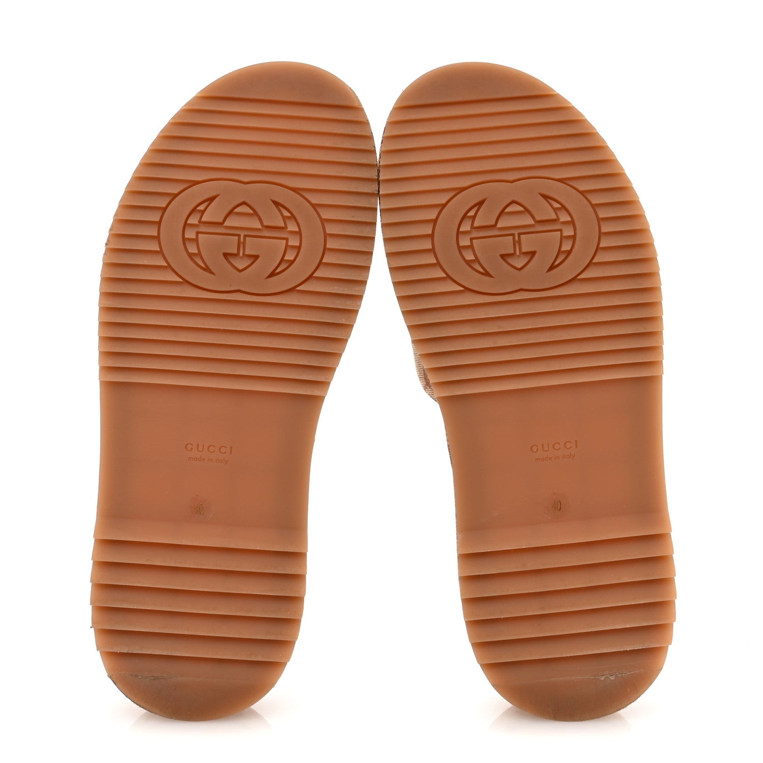 Gucci Canvas GG Monogram Angelina Platform Slide Sandals 40 Beige Ruggine 6 of 10
