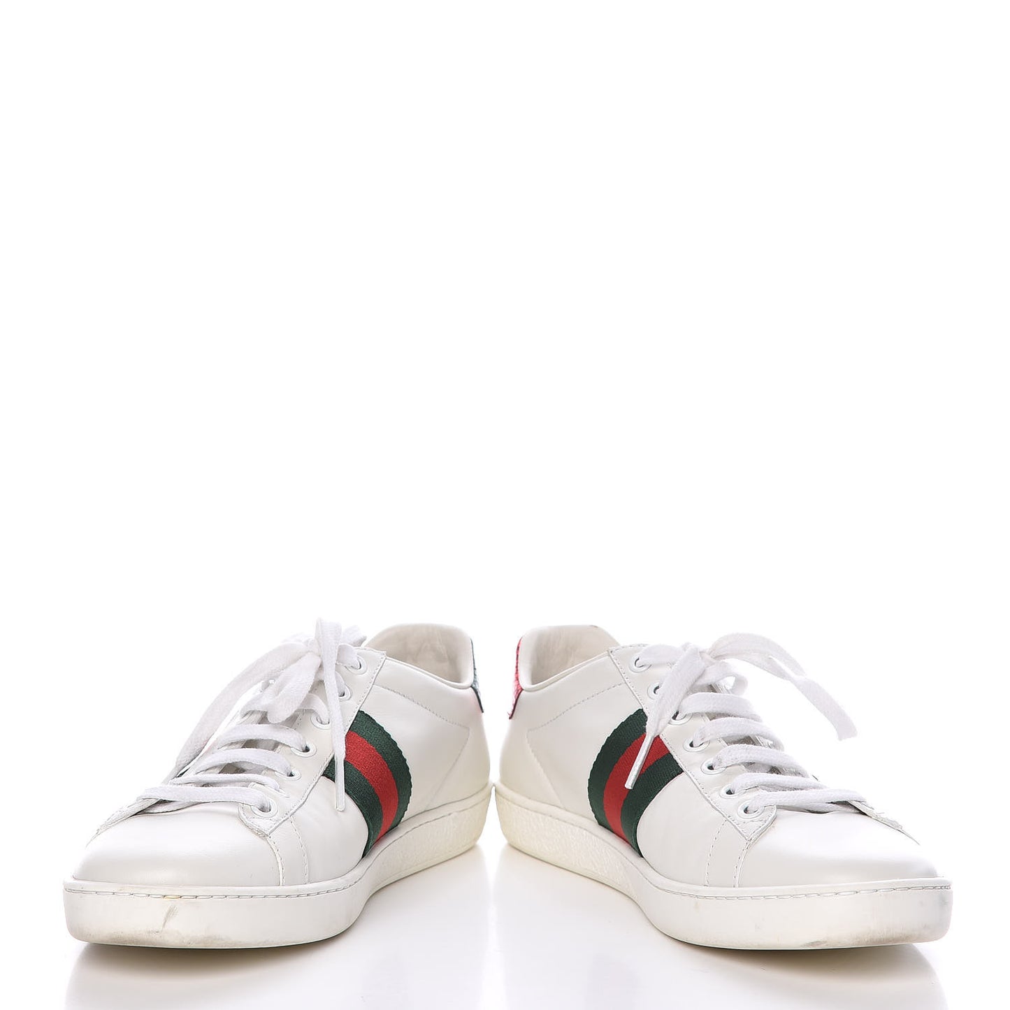 Calfskin Ayers Bee Embroidered Womens Ace Sneakers 37 White Green
