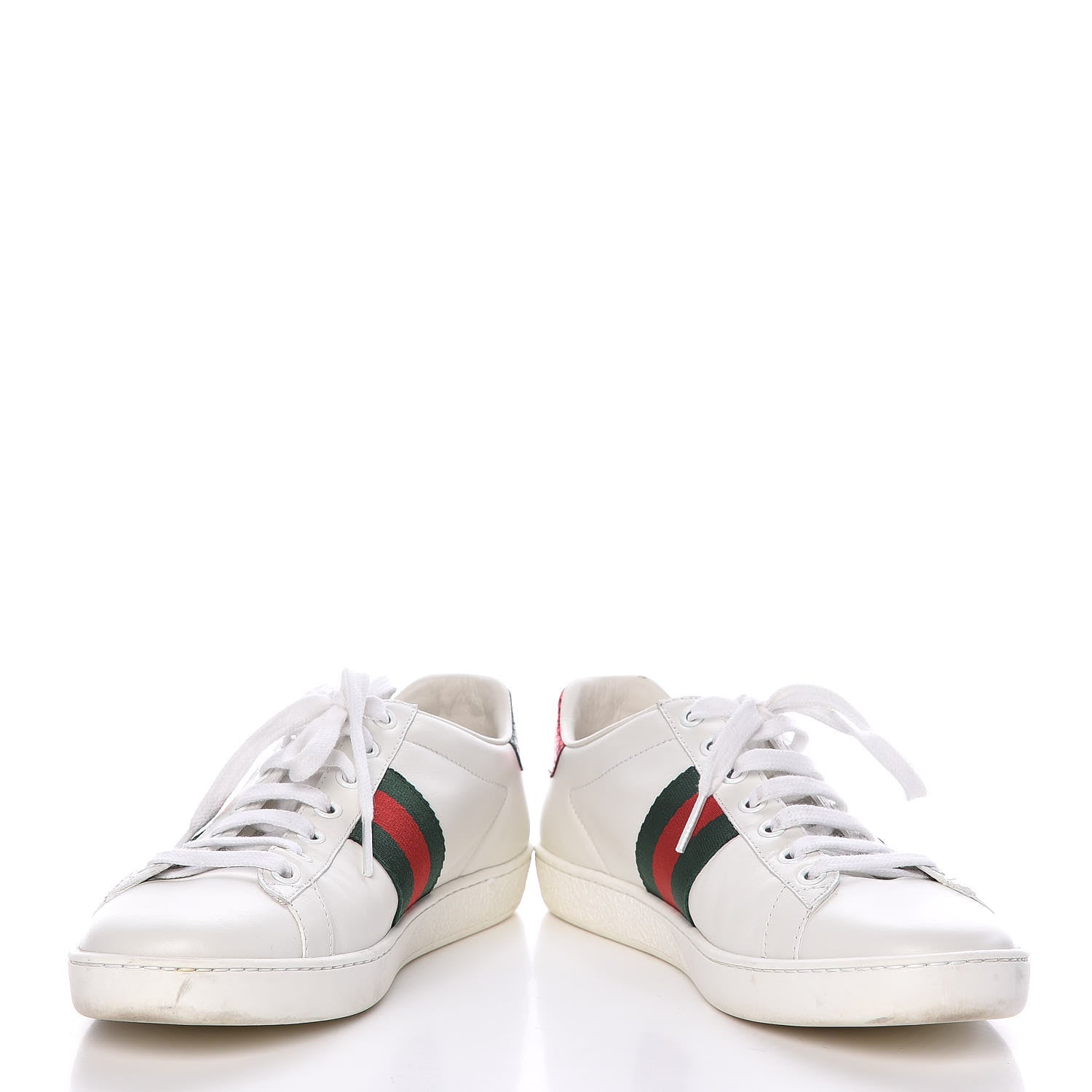 Gucci Calfskin Ayers Bee Embroidered Womens Ace Sneakers 37 White Green 5 of 23