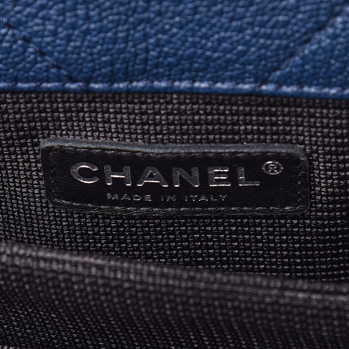 Calfskin Chevron Quilted XXL Travel Flap Bag Blue