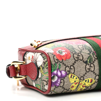 Gucci GG Supreme Monogram Flora Web Mini Ophidia Shoulder Bag Red 8 of 9