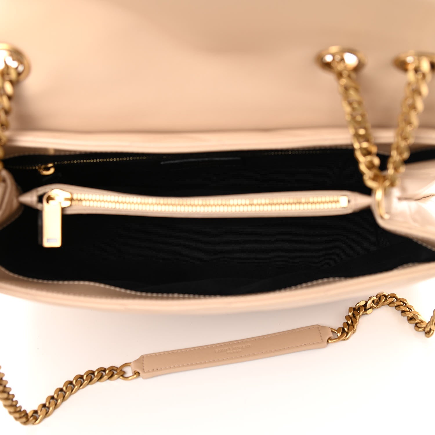 Saint Laurent Calfskin Y Quilted Monogram Medium Loulou Chain Satchel Nude Power 4 of 9