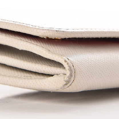 Prada Saffiano Colour Continental Flap Wallet Talco Hibiscus 7 of 11