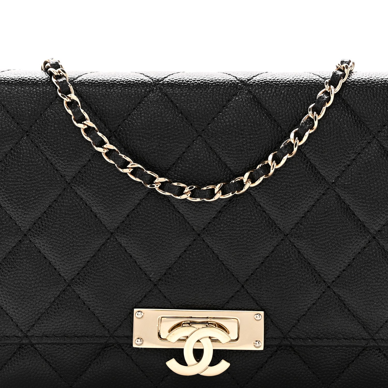 Chanel Caviar Quilted Golden Class Wallet On Chain WOC Black 9 of 12