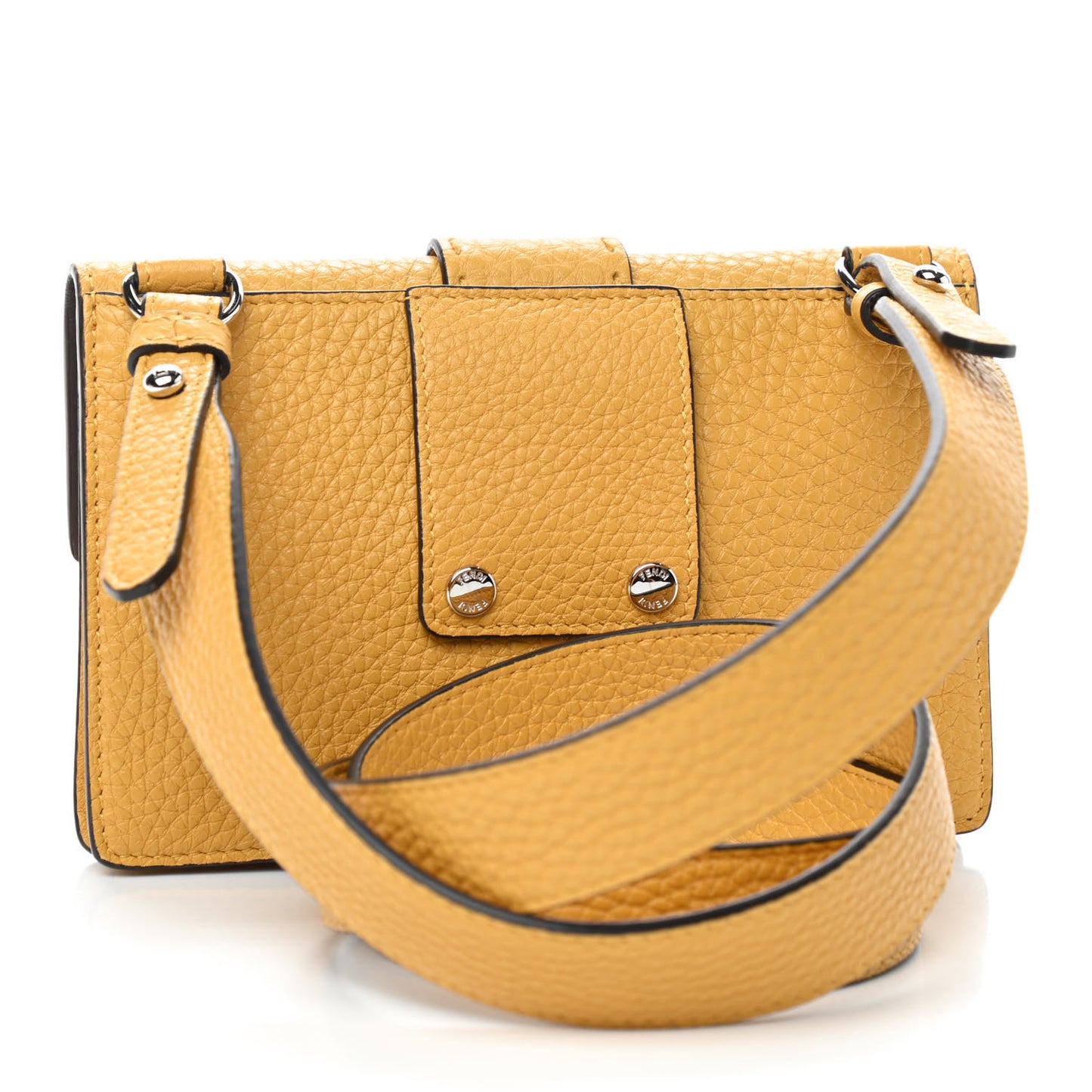 Cuoio Romano Selleria Baguette Belt Pouch Giallo Fendi