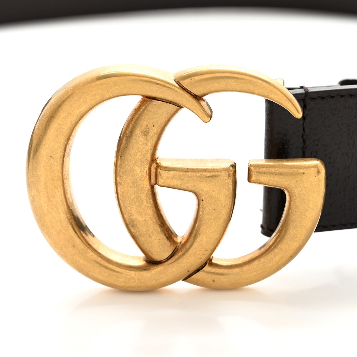 Gucci Textured Dollar Calfskin Double G 40mm Belt 80 32 Dark Cocoa 8 of 8