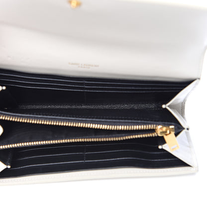 Saint Laurent Calfskin Star Print Classic Monogram Cassandre Wallet White 4 of 9