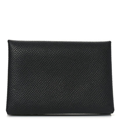 Hermes Epsom Calvi Duo Card Case Black 1 of 6