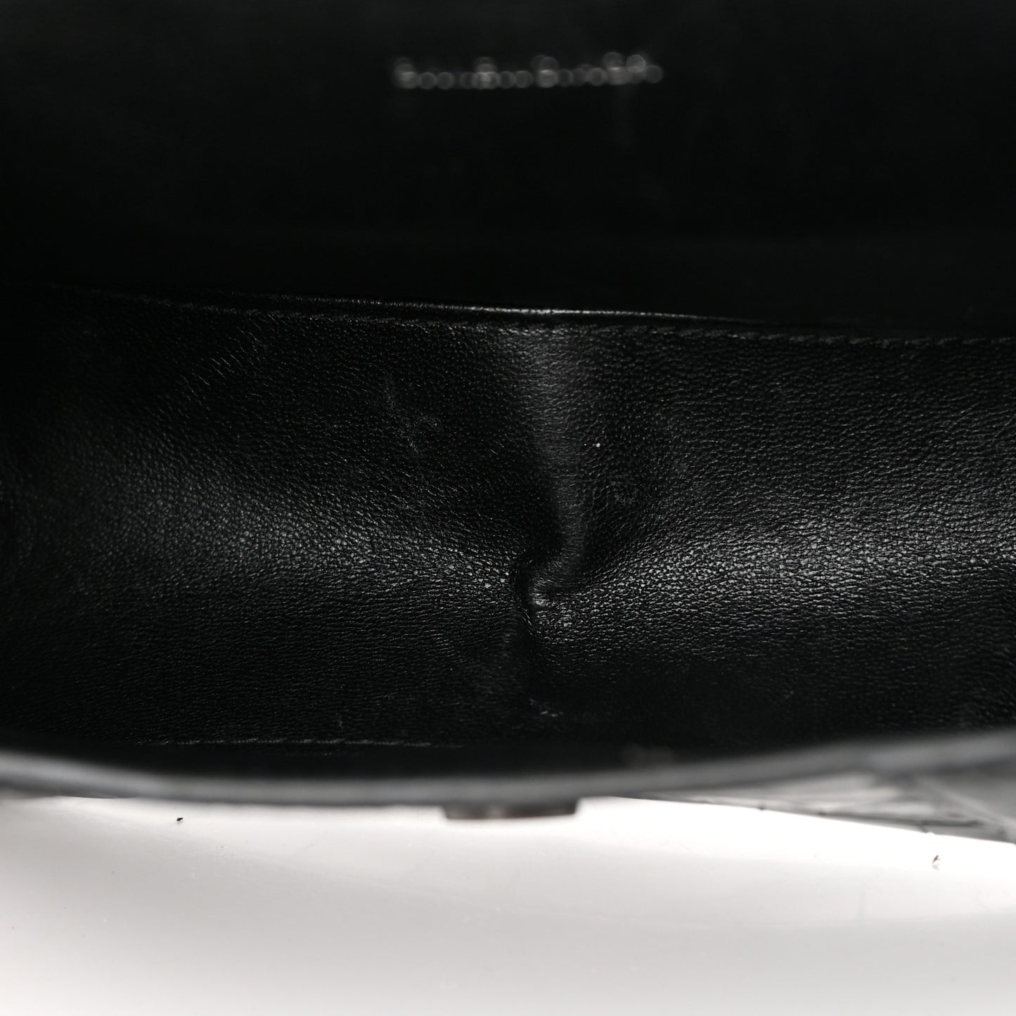 Shiny Calfskin Monochrome Crocodile Embossed Hourglass Top Handle Bag XS Black