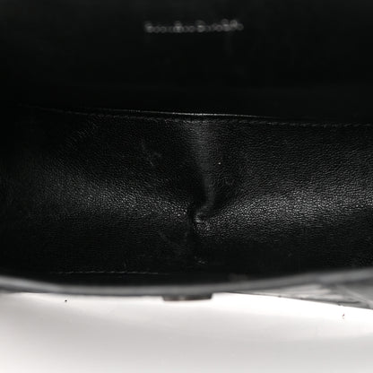 Balenciaga Shiny Calfskin Monochrome Crocodile Embossed Hourglass Top Handle Bag XS Black 12 of 25