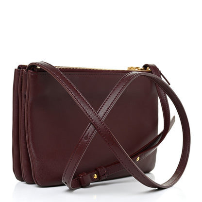 Celine Smooth Lambskin Small Trio Crossbody Bag Burgundy 3 of 12