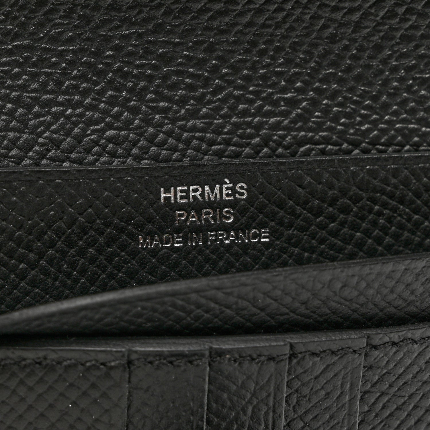 Hermes Epsom Bearn Compact Wallet Black 6 of 6