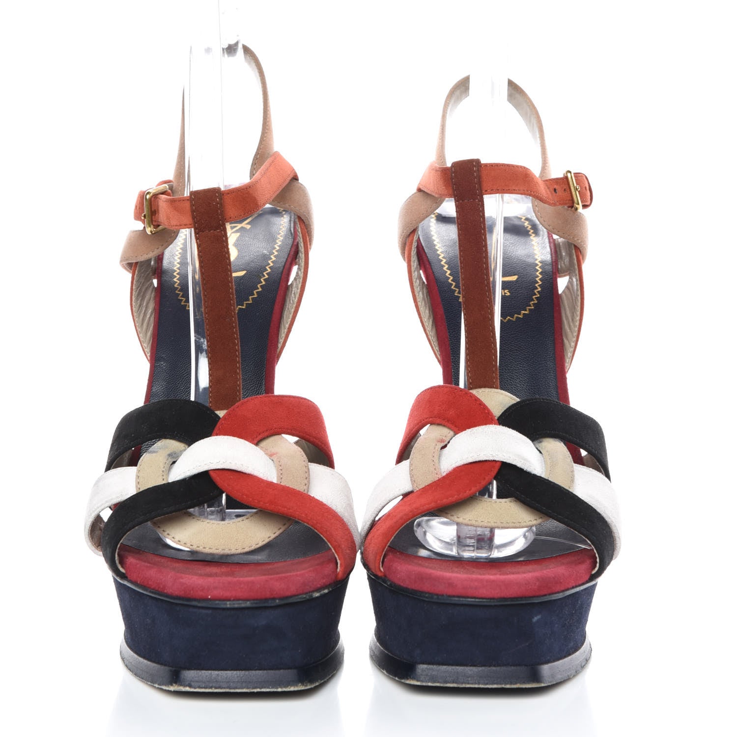 Saint Laurent Suede Tribute 105 Platform Sandals 40 Multicolor 2 of 12