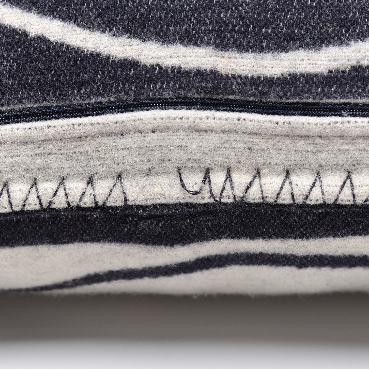 Chanel Merino Wool Cashmere CC Pillow White Navy Blue 4 of 6