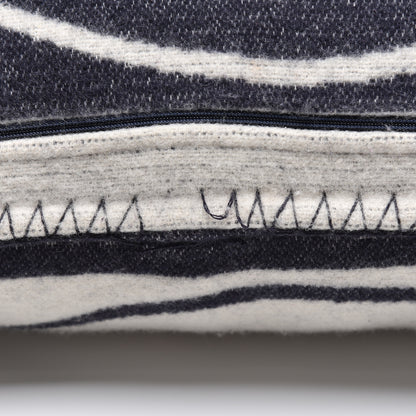 Chanel Merino Wool Cashmere CC Pillow White Navy Blue 4 of 6