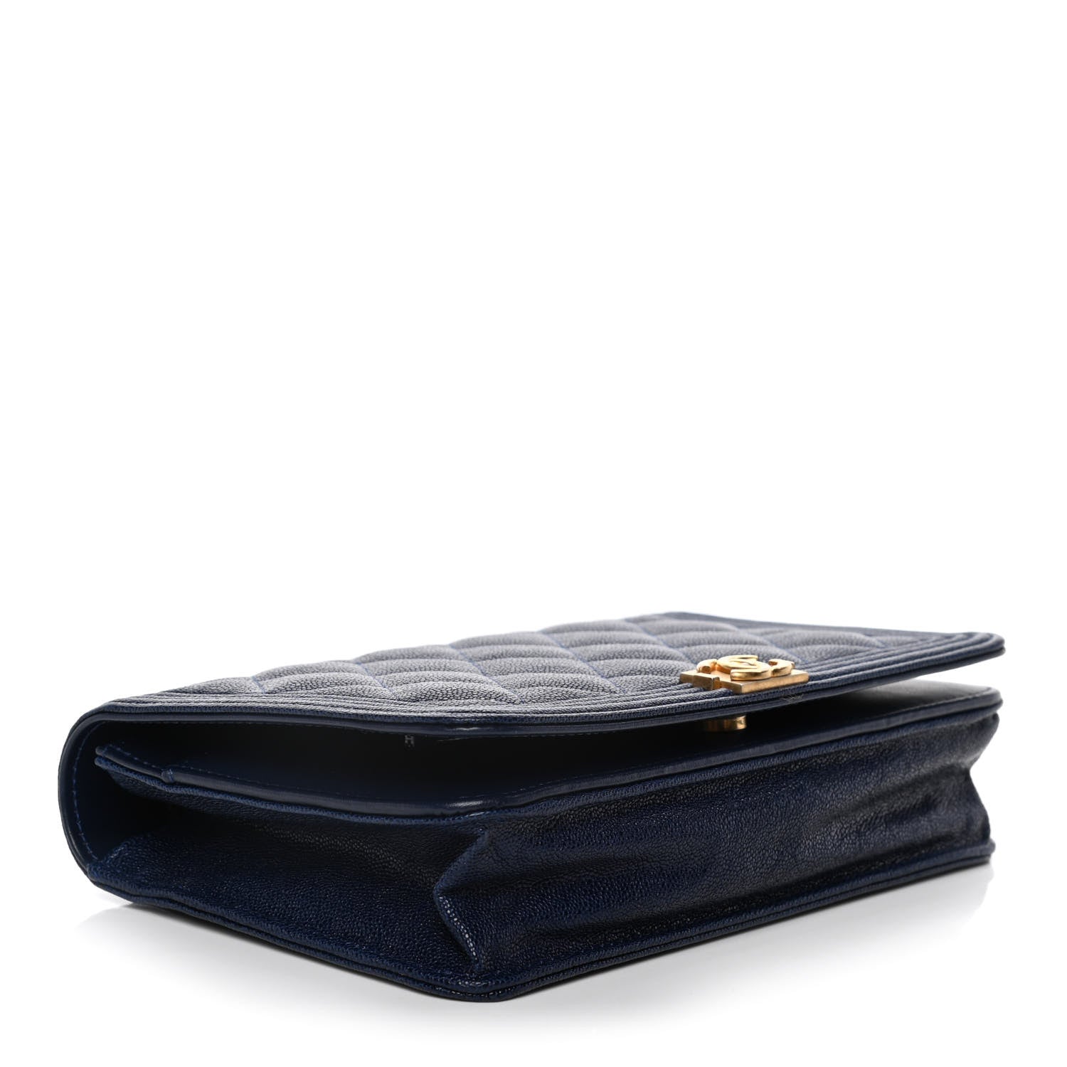 Chanel Caviar Quilted Boy Wallet On Chain WOC Navy 3 of 15