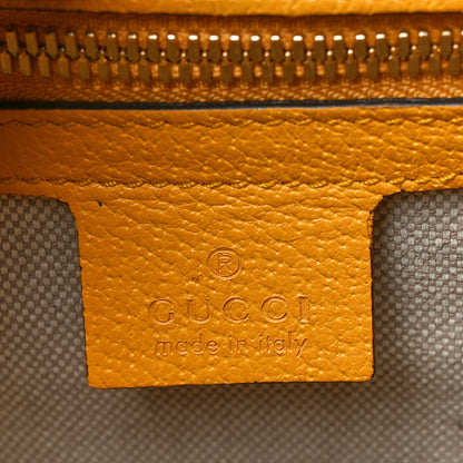 Gucci Fabric Embroidered Capri Striped Tote Bag Yellow 6 of 10